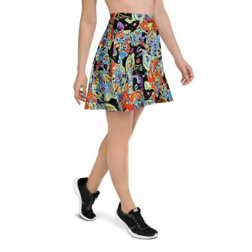 Blacklight Bones on a Skater Skirt