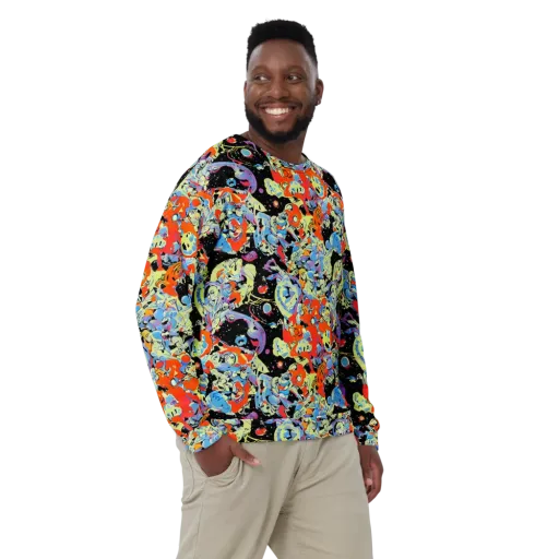 Blacklight Bones on a Sweatshirt