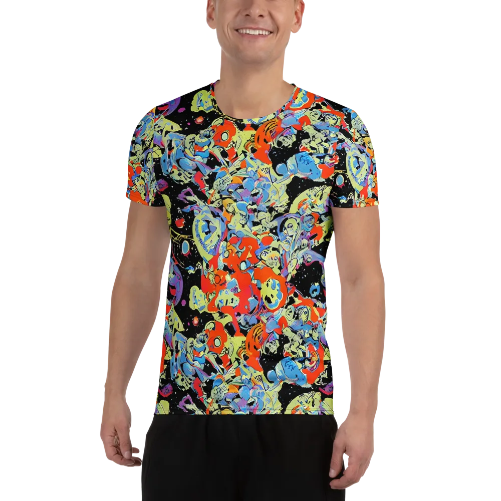 Blacklight Bones on Men's Athletic T-Shirt — Front