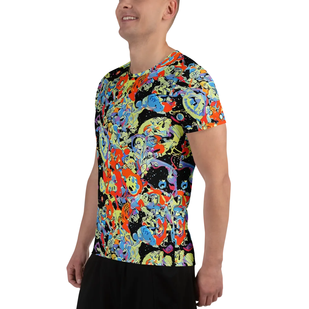 Blacklight Bones on Men's Athletic T-Shirt — Left