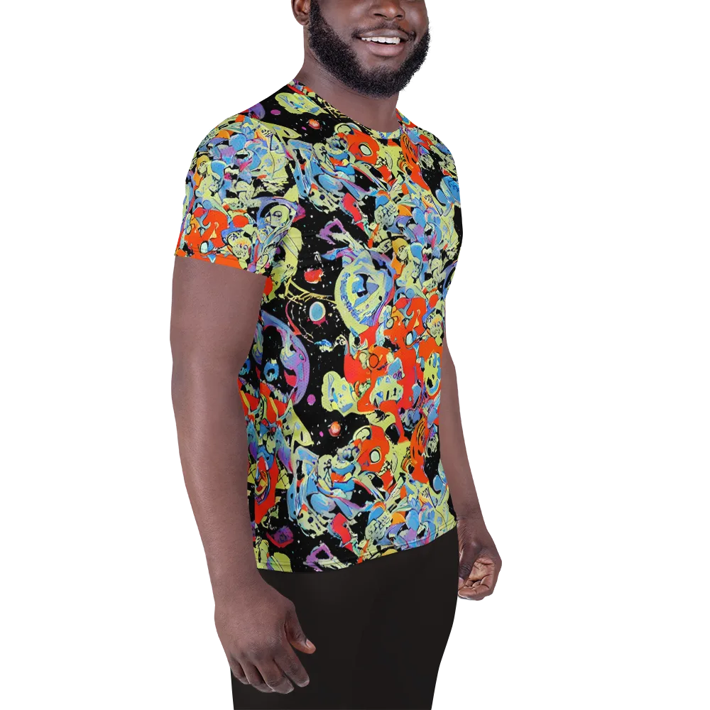 Blacklight Bones on Men's Athletic T-Shirt — Right
