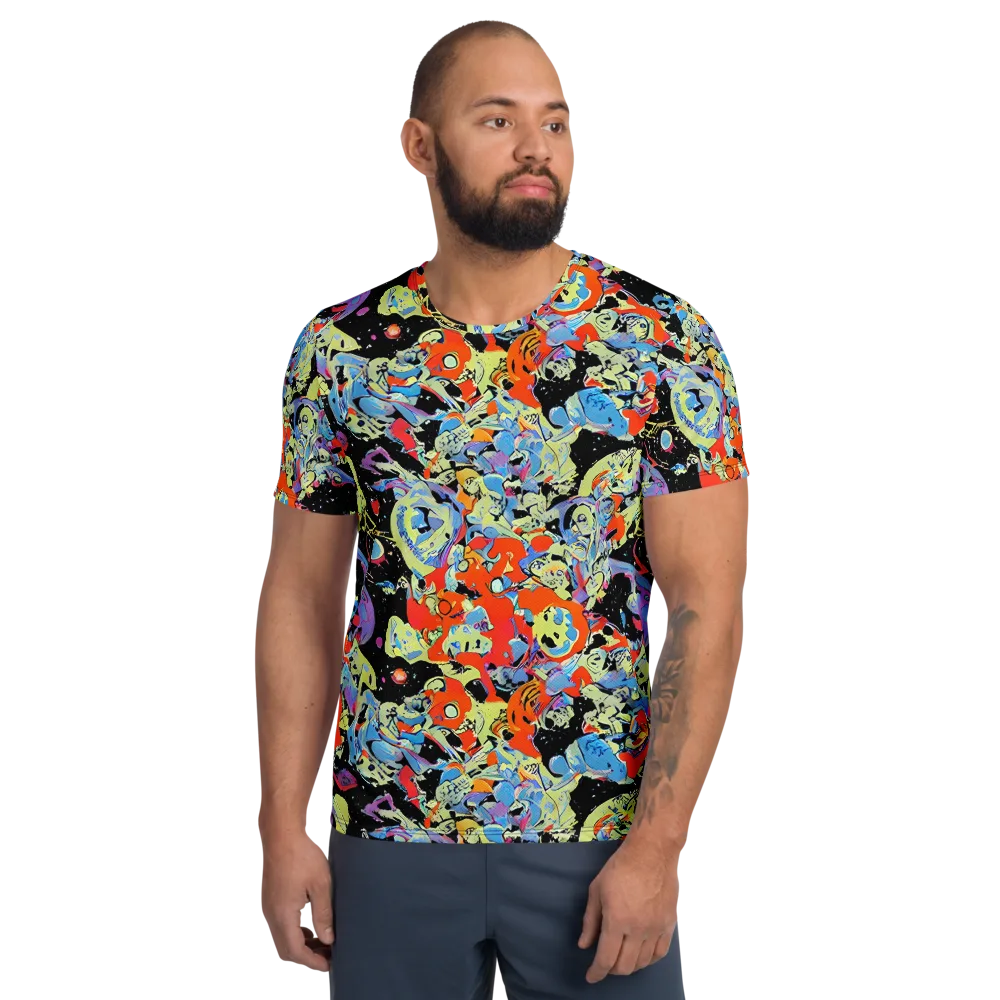 Blacklight Bones on Men's Athletic T-Shirt — Front