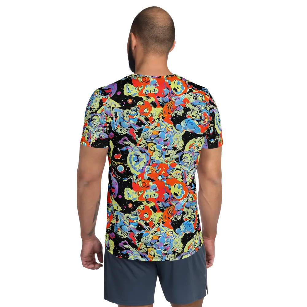 Blacklight Bones on Men's Athletic T-Shirt — Back