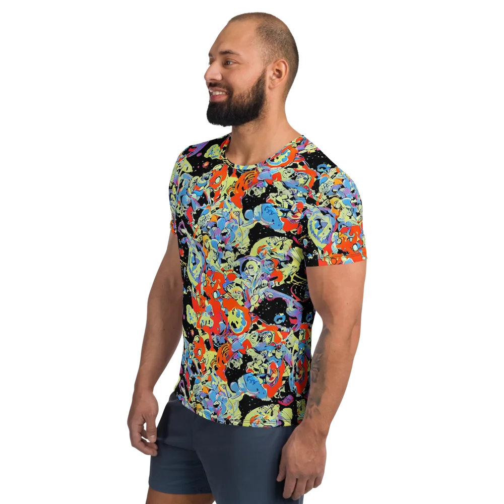 Blacklight Bones on Men's Athletic T-Shirt — Left