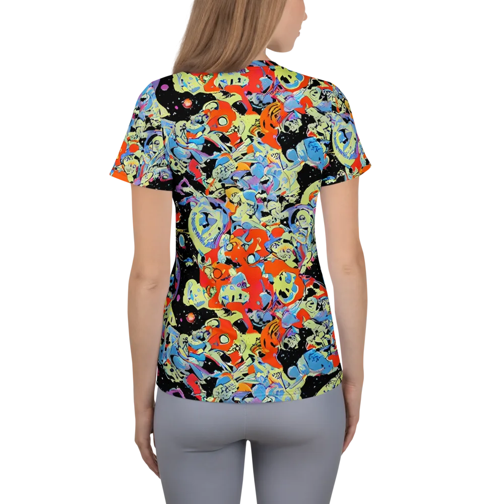 Blacklight Bones on Women's Athletic T-Shirt — Back