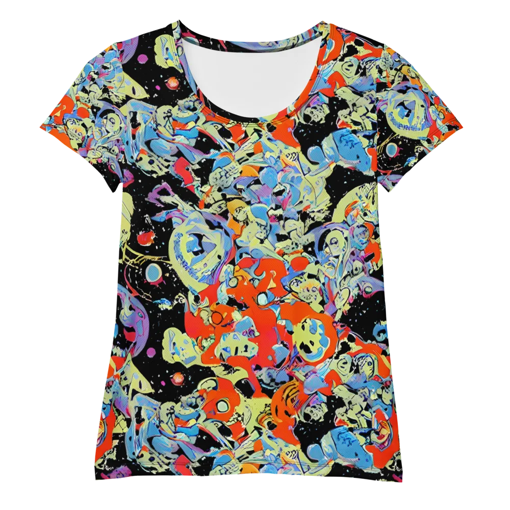 Blacklight Bones on Women's Athletic T-Shirt — Front