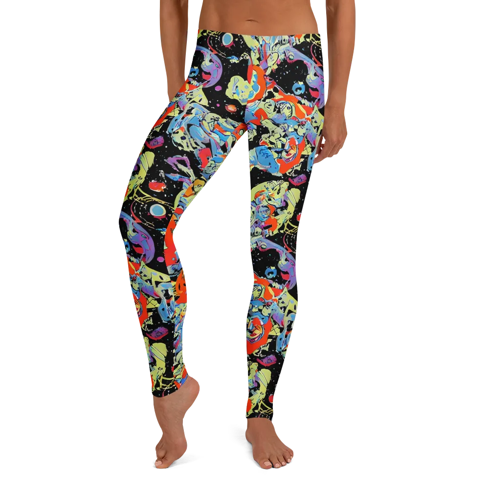 Blacklight Bones on Leggings — Front