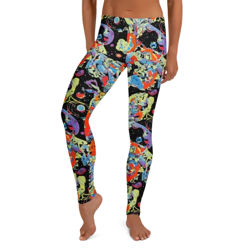 Blacklight Bones on a Leggings