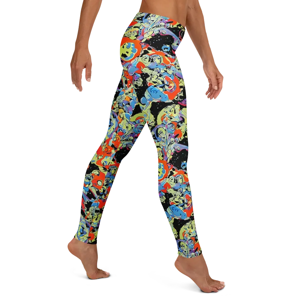 Blacklight Bones on Leggings — Right