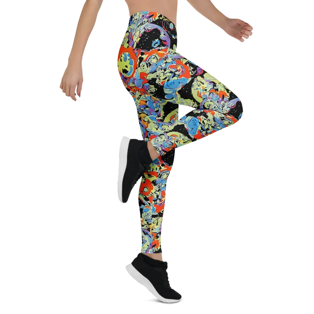 Blacklight Bones on Leggings — Right
