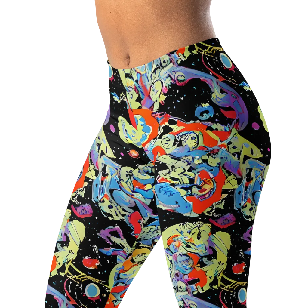 Blacklight Bones on Leggings — Left Front