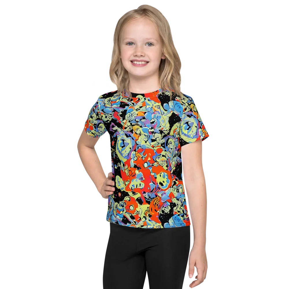 Blacklight Bones on Kids Crew Neck T-Shirt — Front
