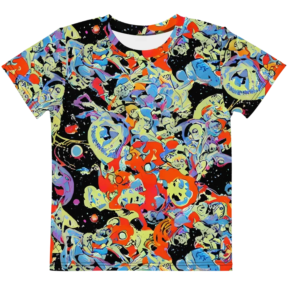 Blacklight Bones on Kids Crew Neck T-Shirt — Front