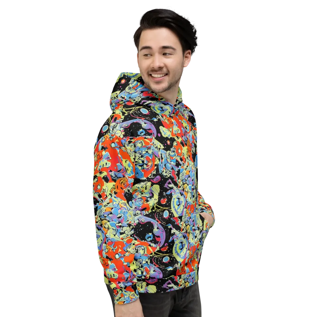 Blacklight Bones on Hoodie — Right