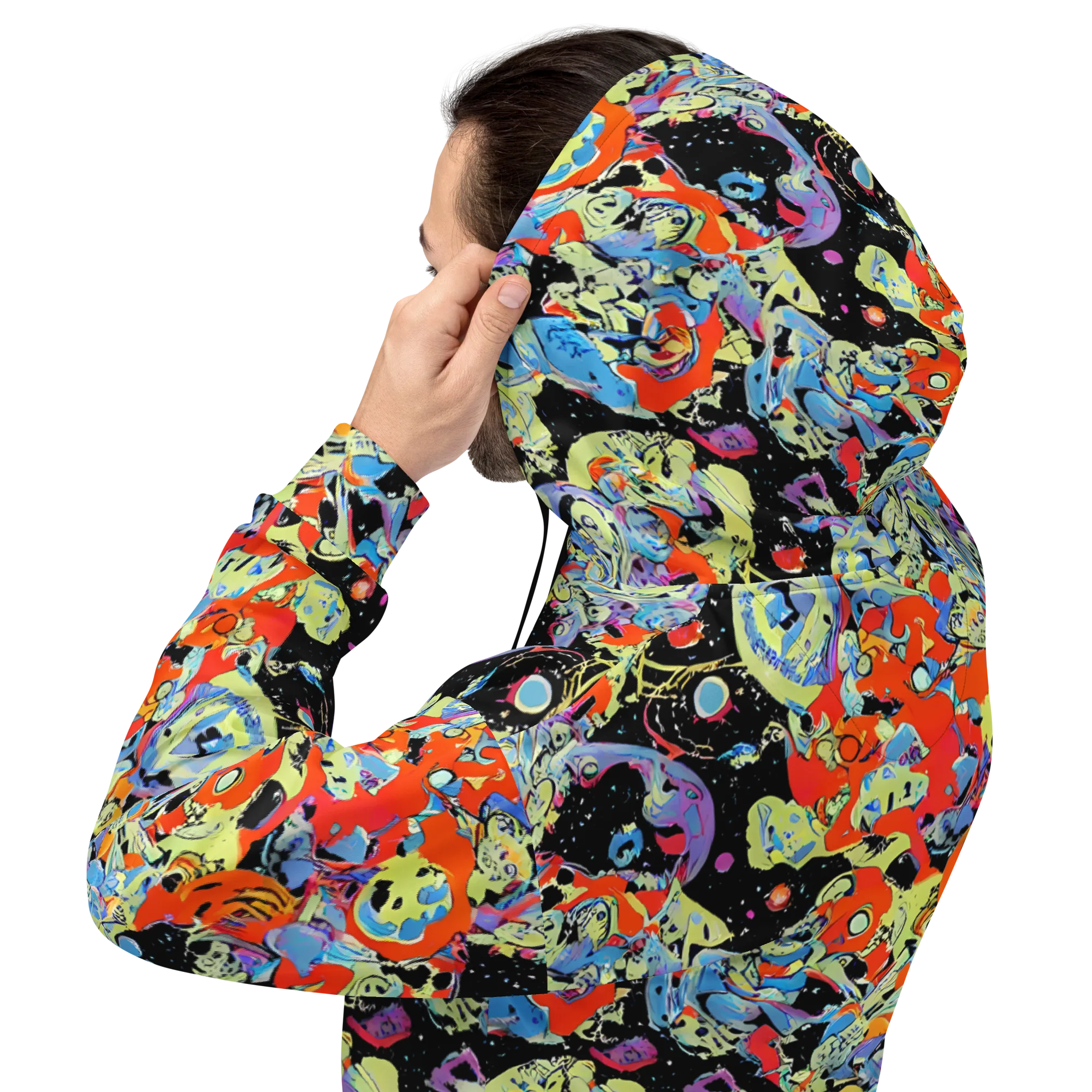 Blacklight Bones on Hoodie — Back