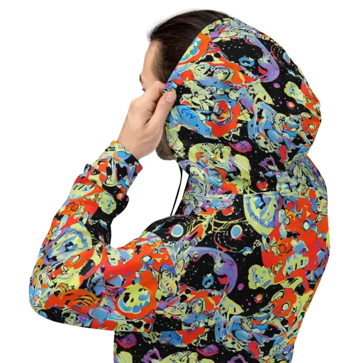 Blacklight Bones on a Hoodie