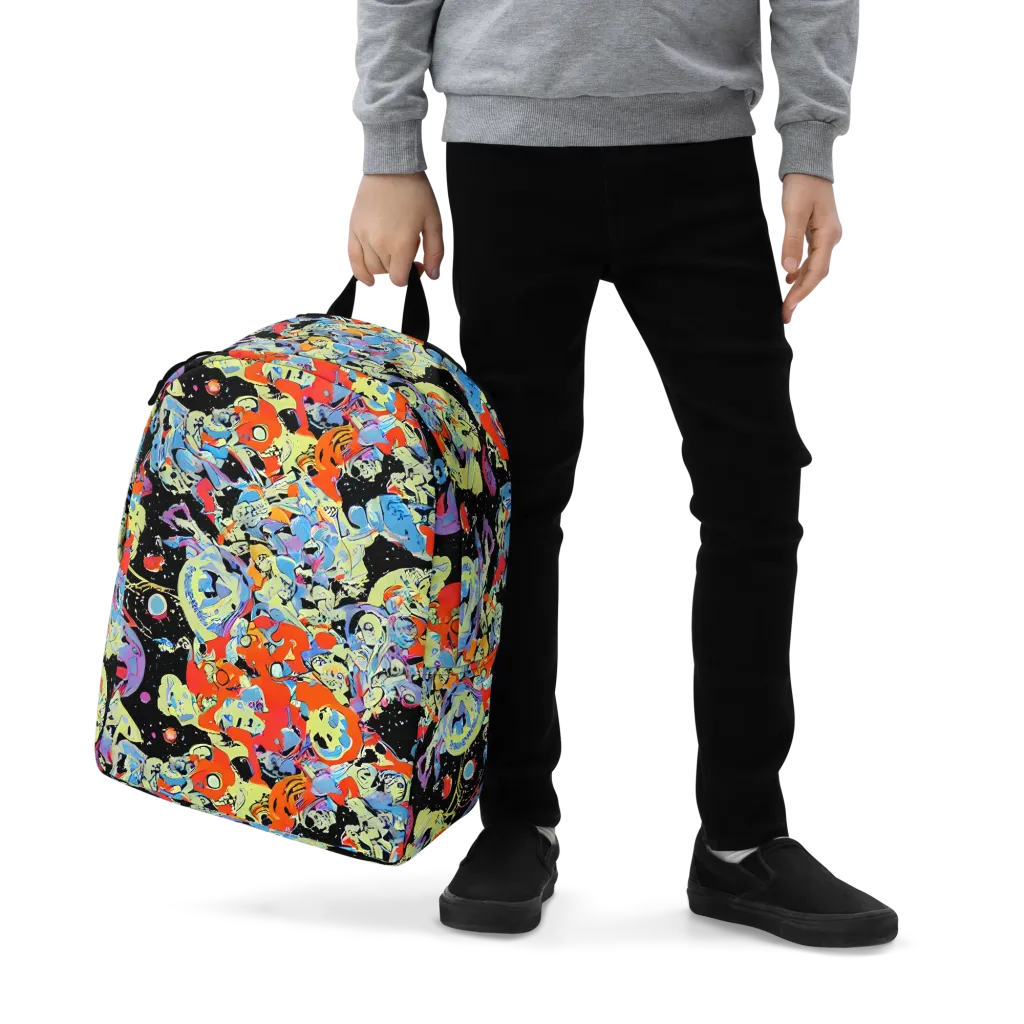 Blacklight Bones on Minimalist Backpack — Zoomed-in