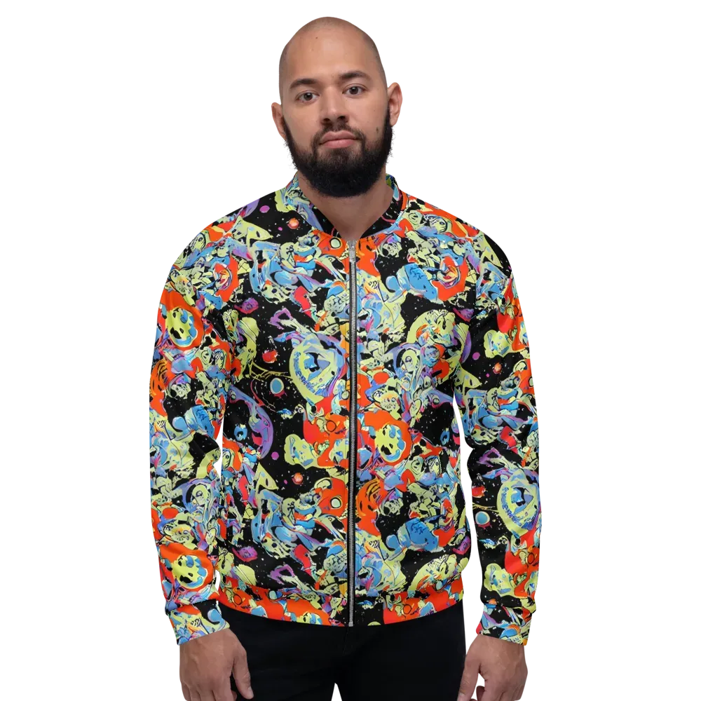 Blacklight Bones on Bomber Jacket — Front