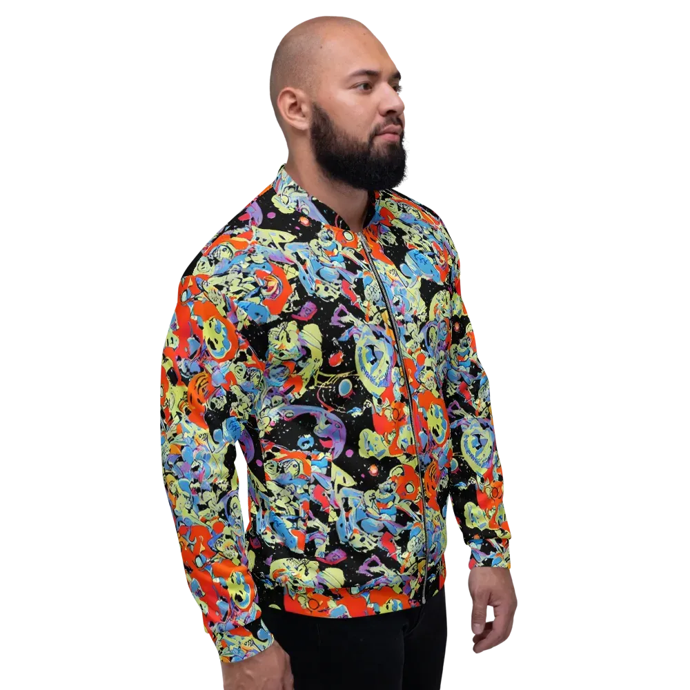 Blacklight Bones on Bomber Jacket — Right