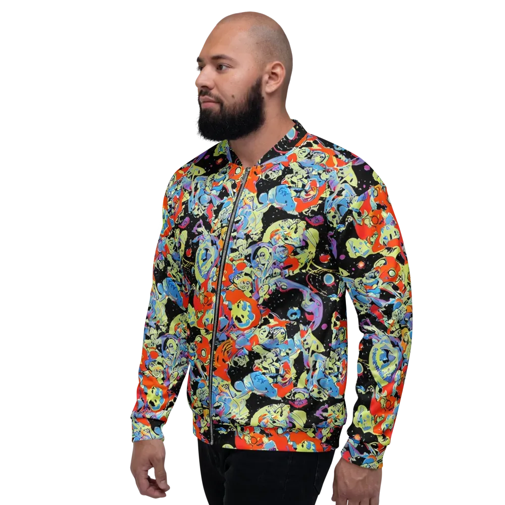 Blacklight Bones on Bomber Jacket — Left