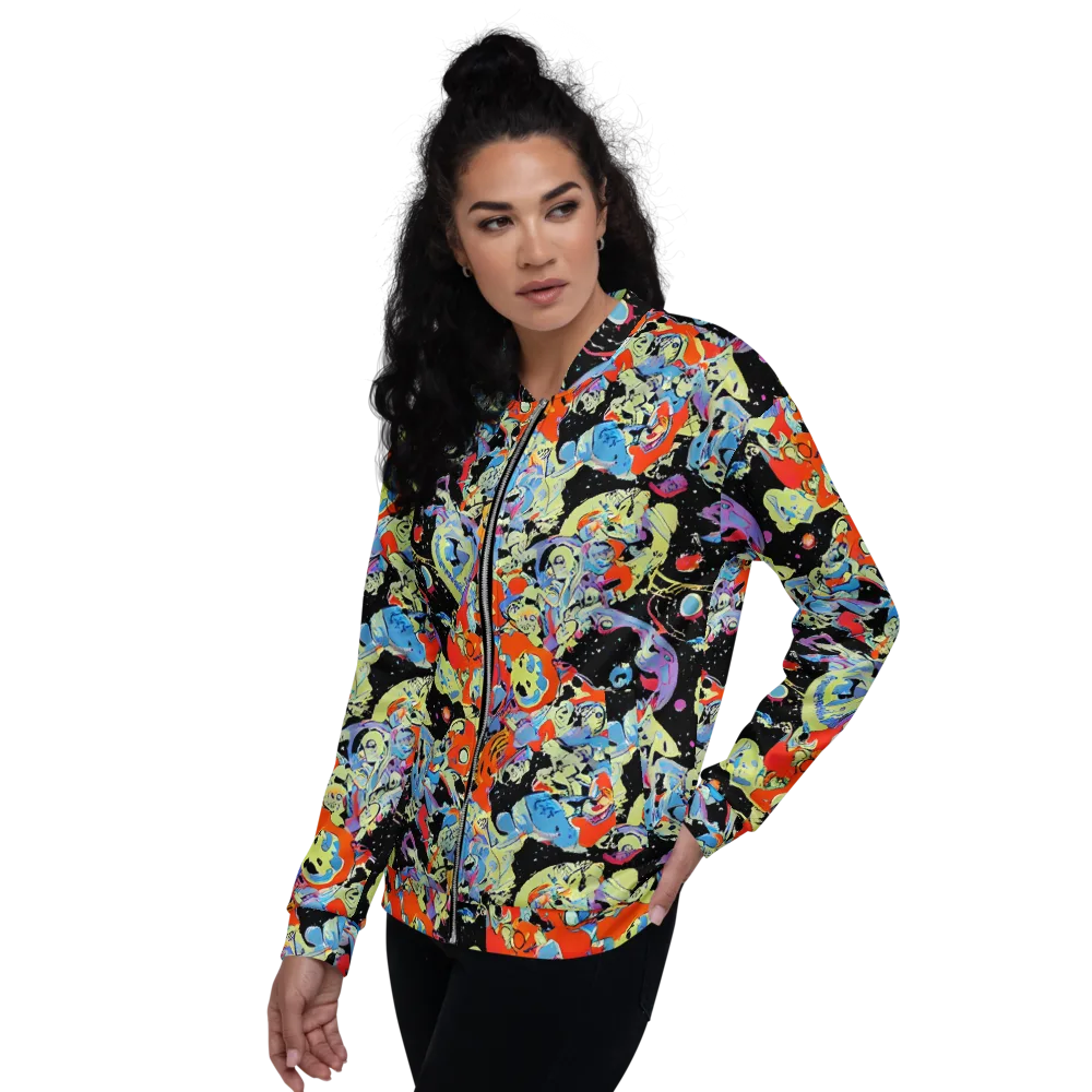 Blacklight Bones on Bomber Jacket — Left