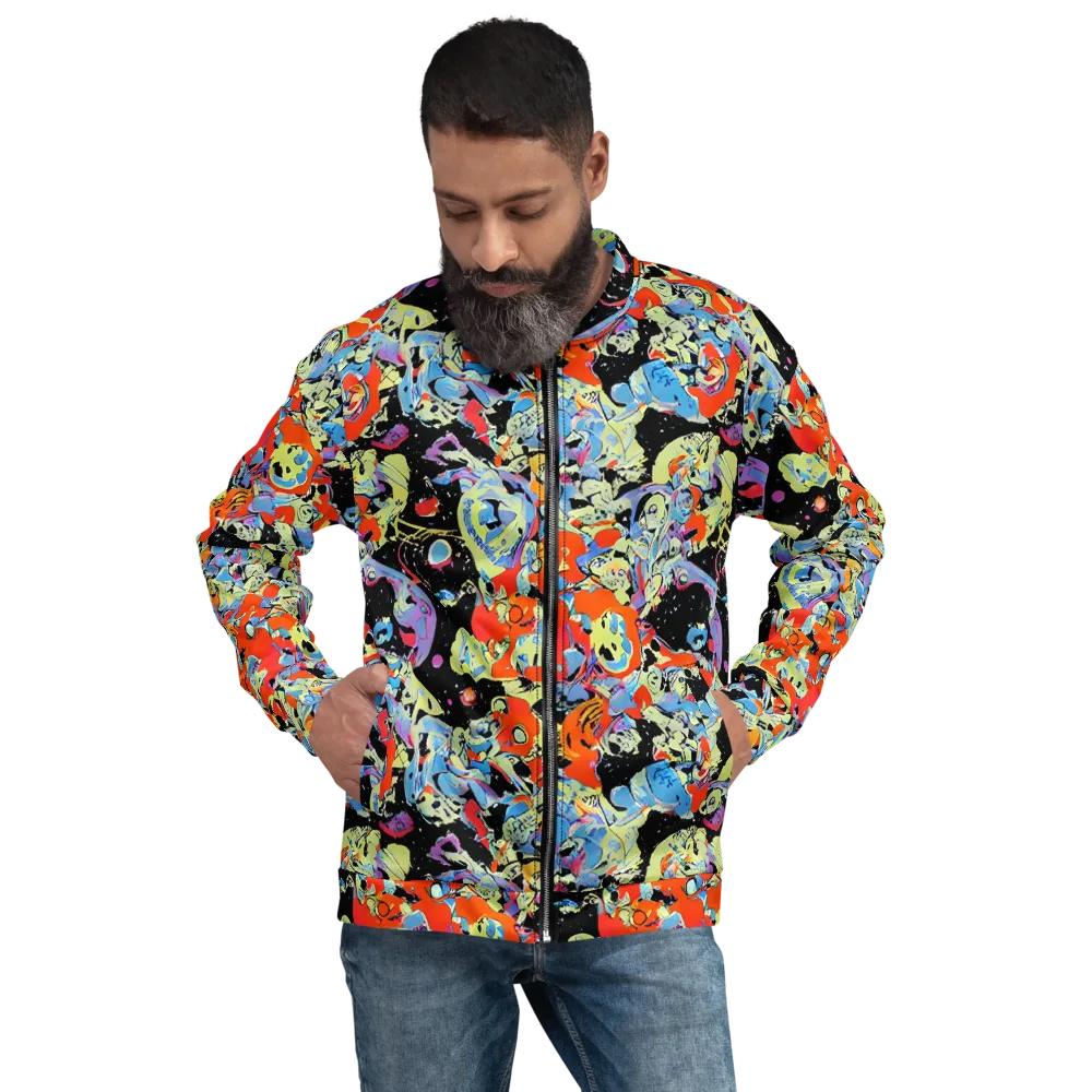 Blacklight Bones on Bomber Jacket — Front