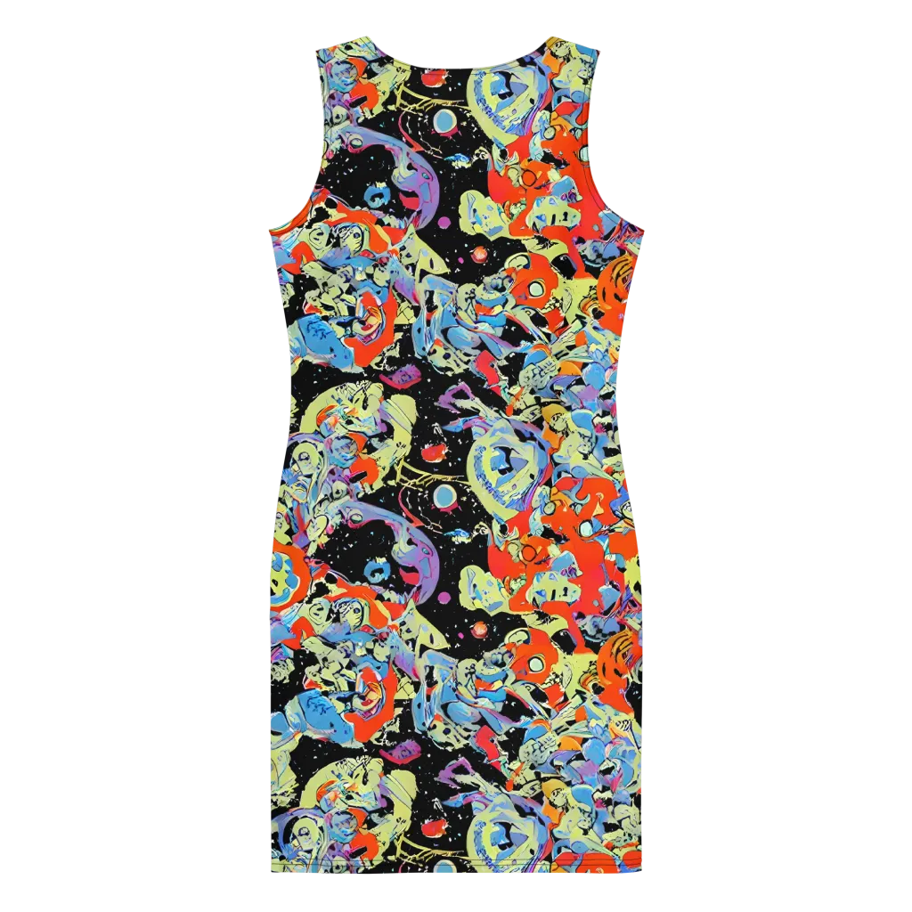 Blacklight Bones on Bodycon Dress — Back