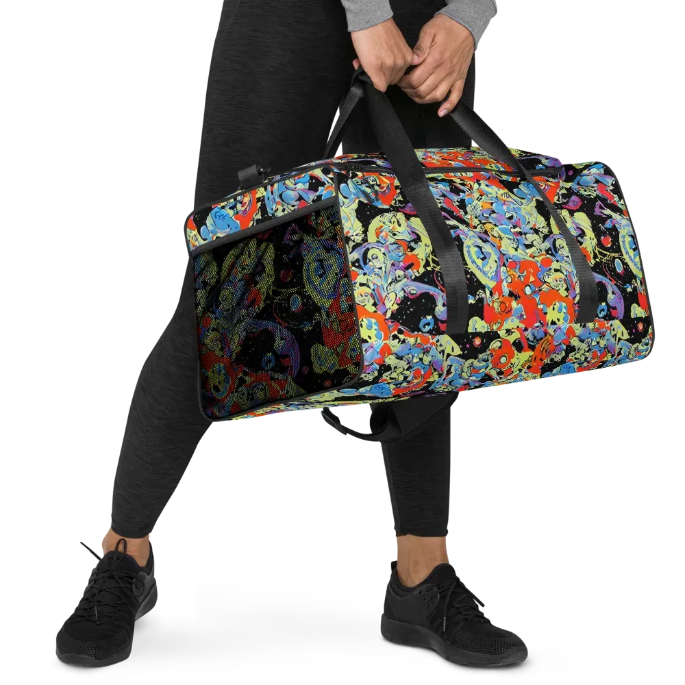 Blacklight Bones on Duffle Bag — Right Front