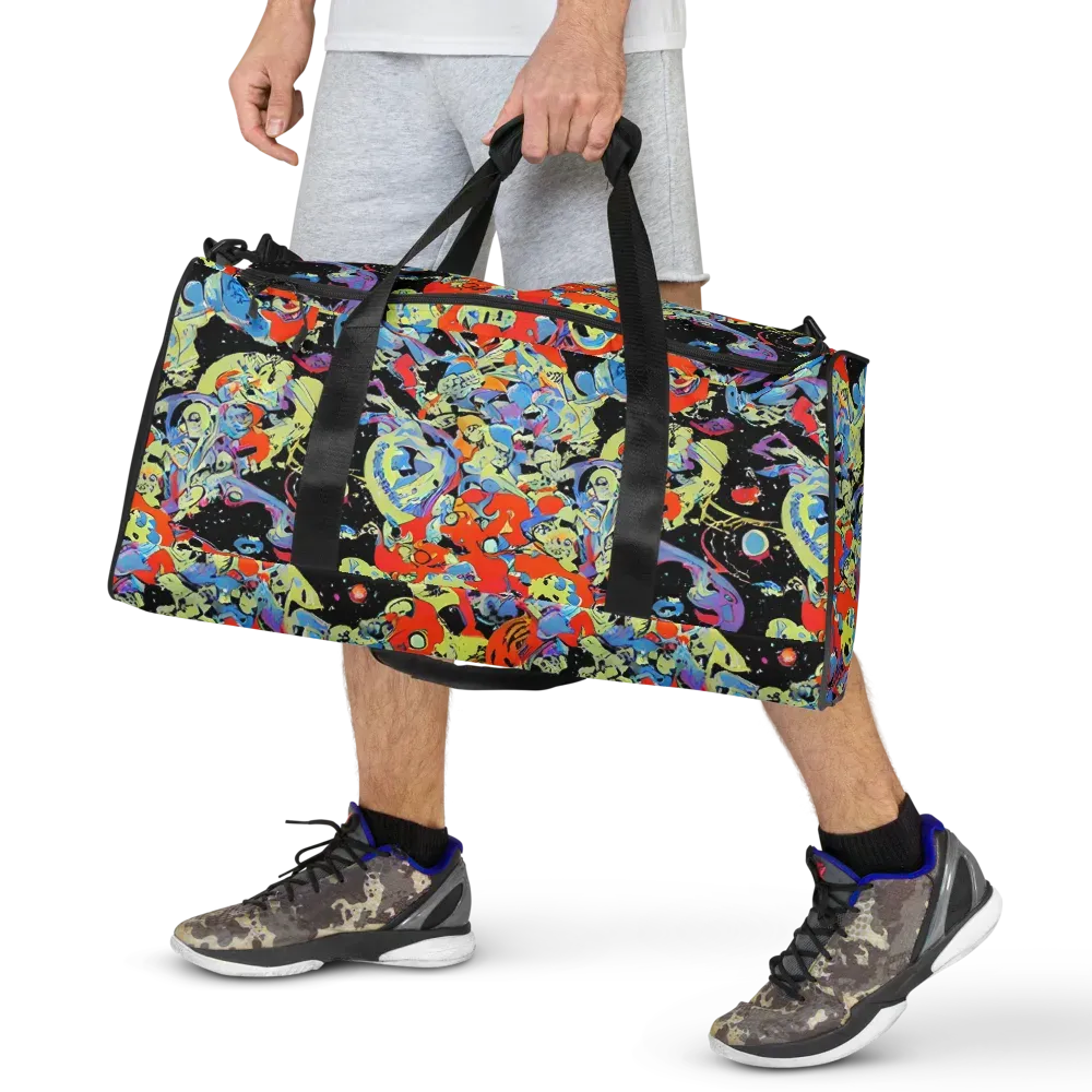 Blacklight Bones on Duffle Bag — Front