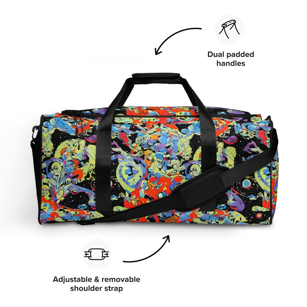 Blacklight Bones on Duffle Bag — Front