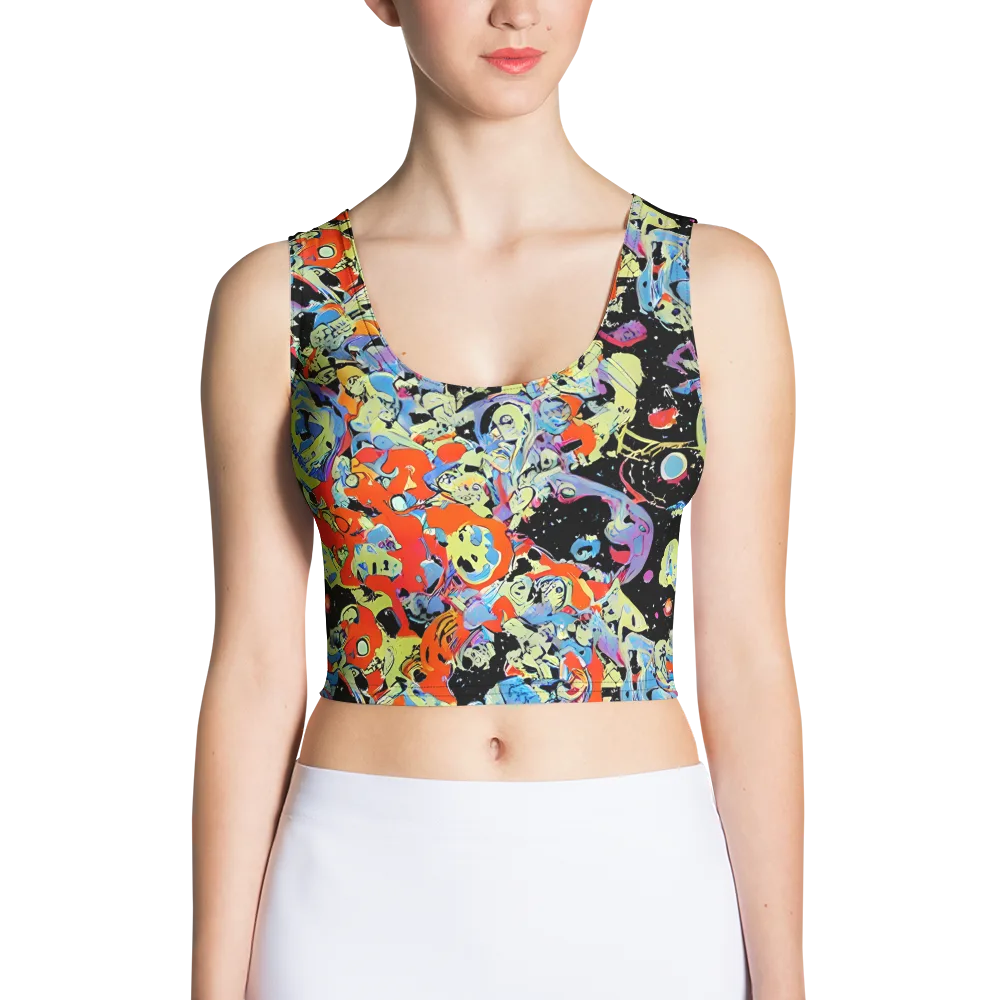 Blacklight Bones on Crop Top — Front