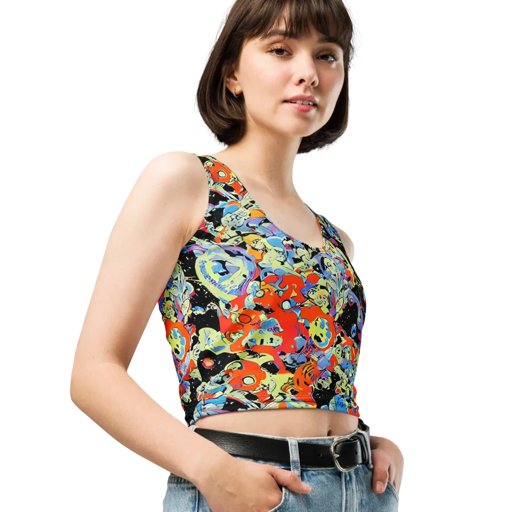 Blacklight Bones on Crop Top — Right Front