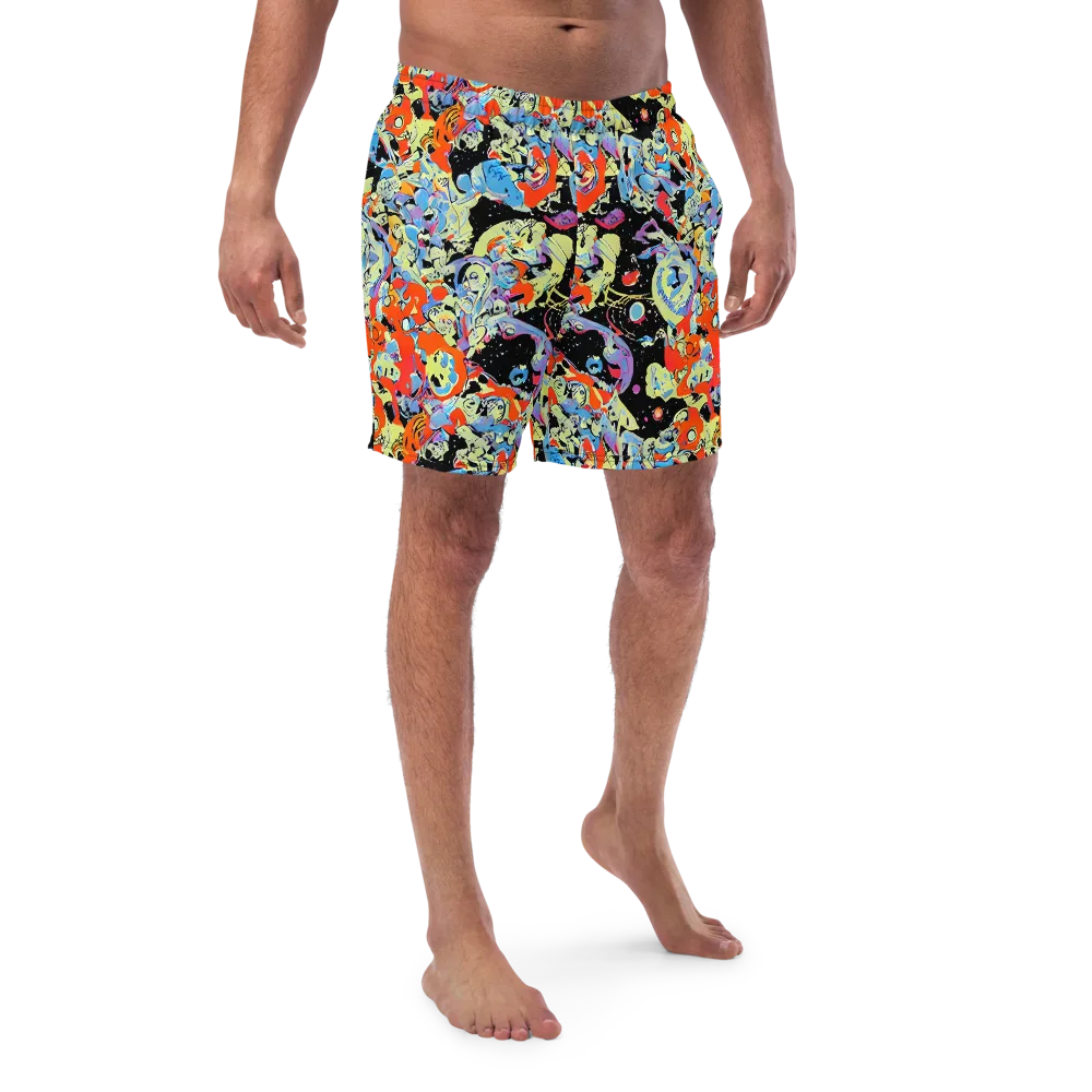 Blacklight Bones on Swim Trunks — Front