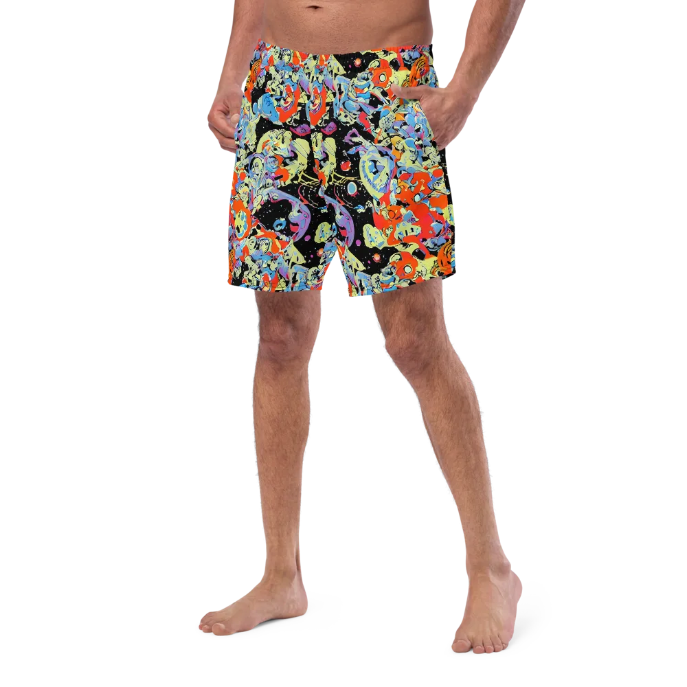 Blacklight Bones on Swim Trunks — Left Front