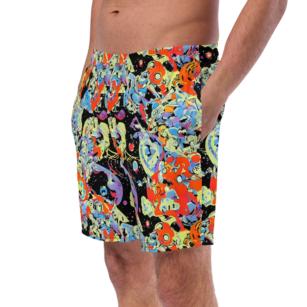 Blacklight Bones on Swim Trunks — Left Front
