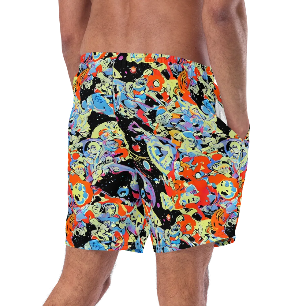Blacklight Bones on Swim Trunks — Right Back