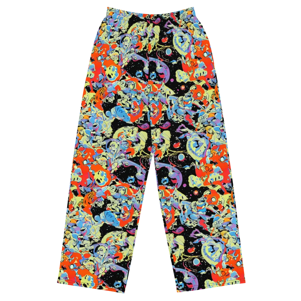 Blacklight Bones on Wide-Leg Pants — Front