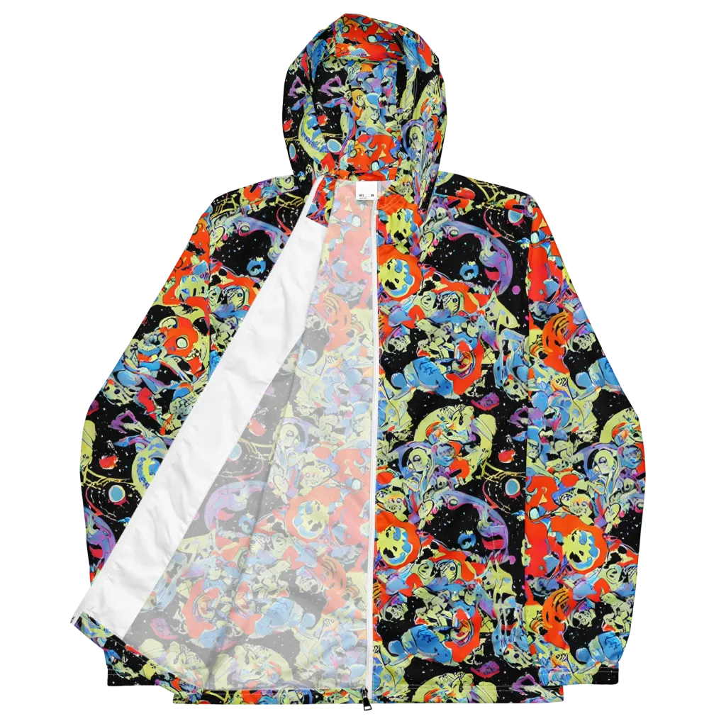 Blacklight Bones on Men's Windbreaker — Front