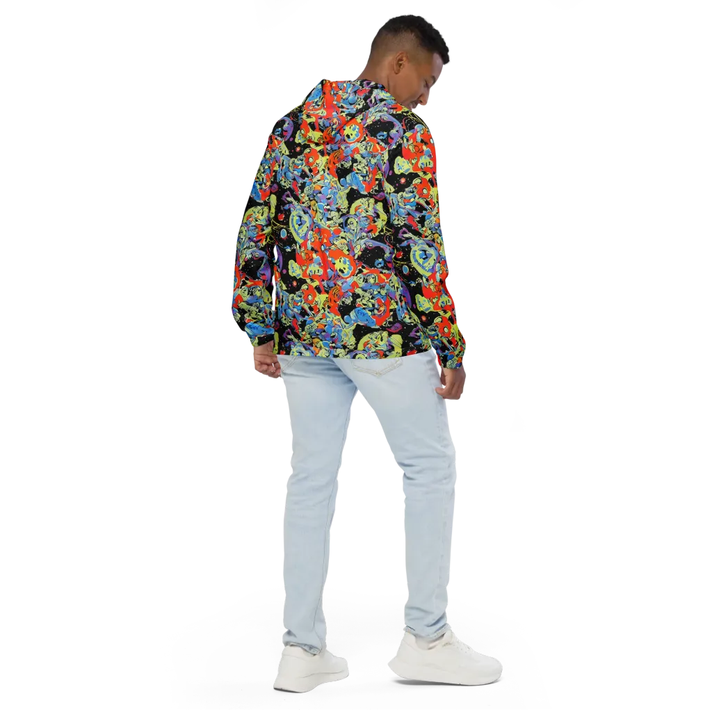 Blacklight Bones on Men's Windbreaker — Back