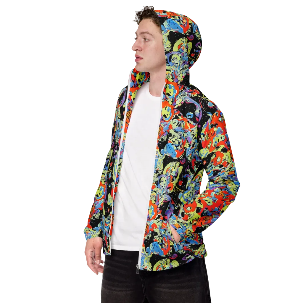 Blacklight Bones on Men's Windbreaker — Left Front