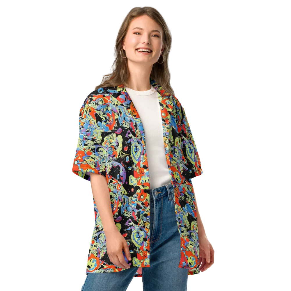 Blacklight Bones on Button Shirt — Front