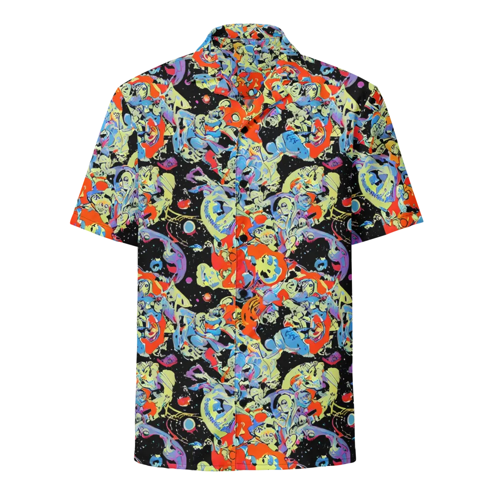 Blacklight Bones on Button Shirt — Front