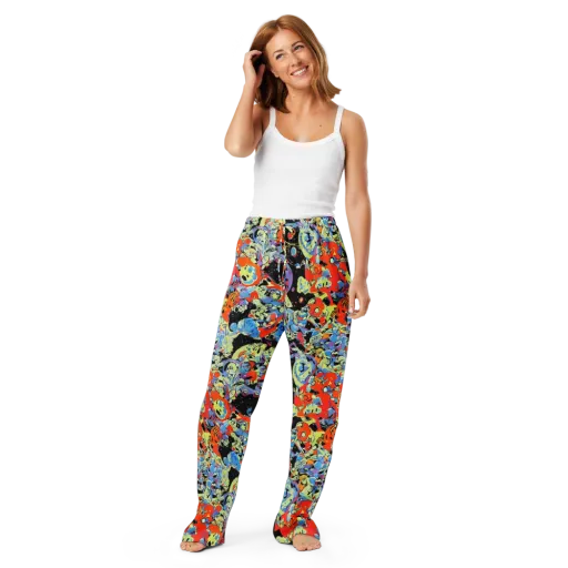 Blacklight Bones on a Women's Pajama Pants