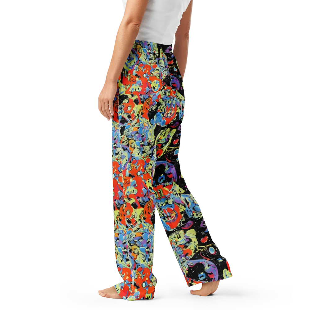 Blacklight Bones on Women's Pajama Pants — Left