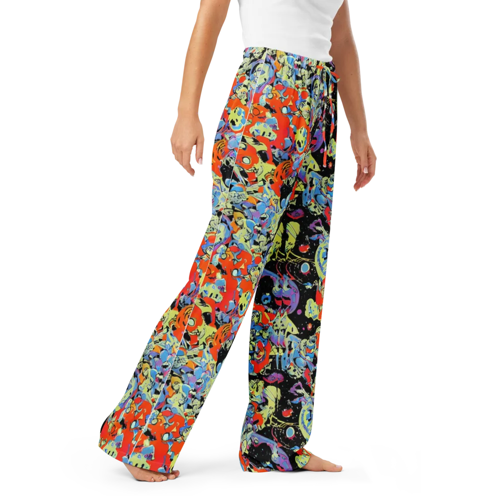 Blacklight Bones on Women's Pajama Pants — Right Front