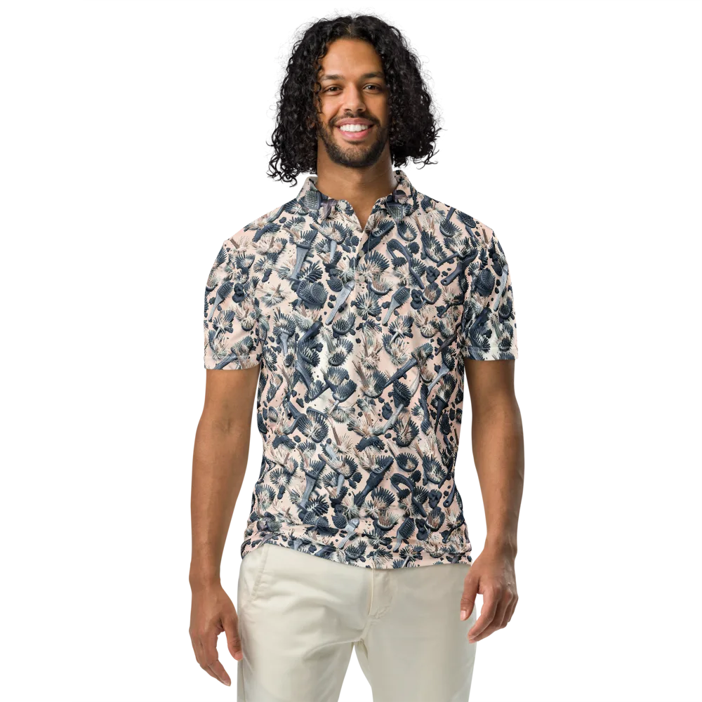 Bristle Noir on Men's Slim Fit Polo Shirt — Front