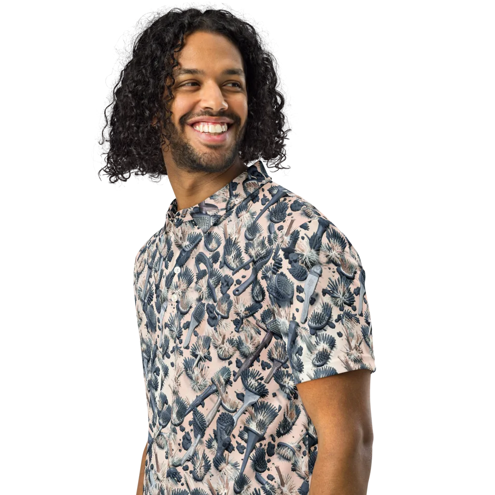 Bristle Noir on Men's Slim Fit Polo Shirt — Left Front