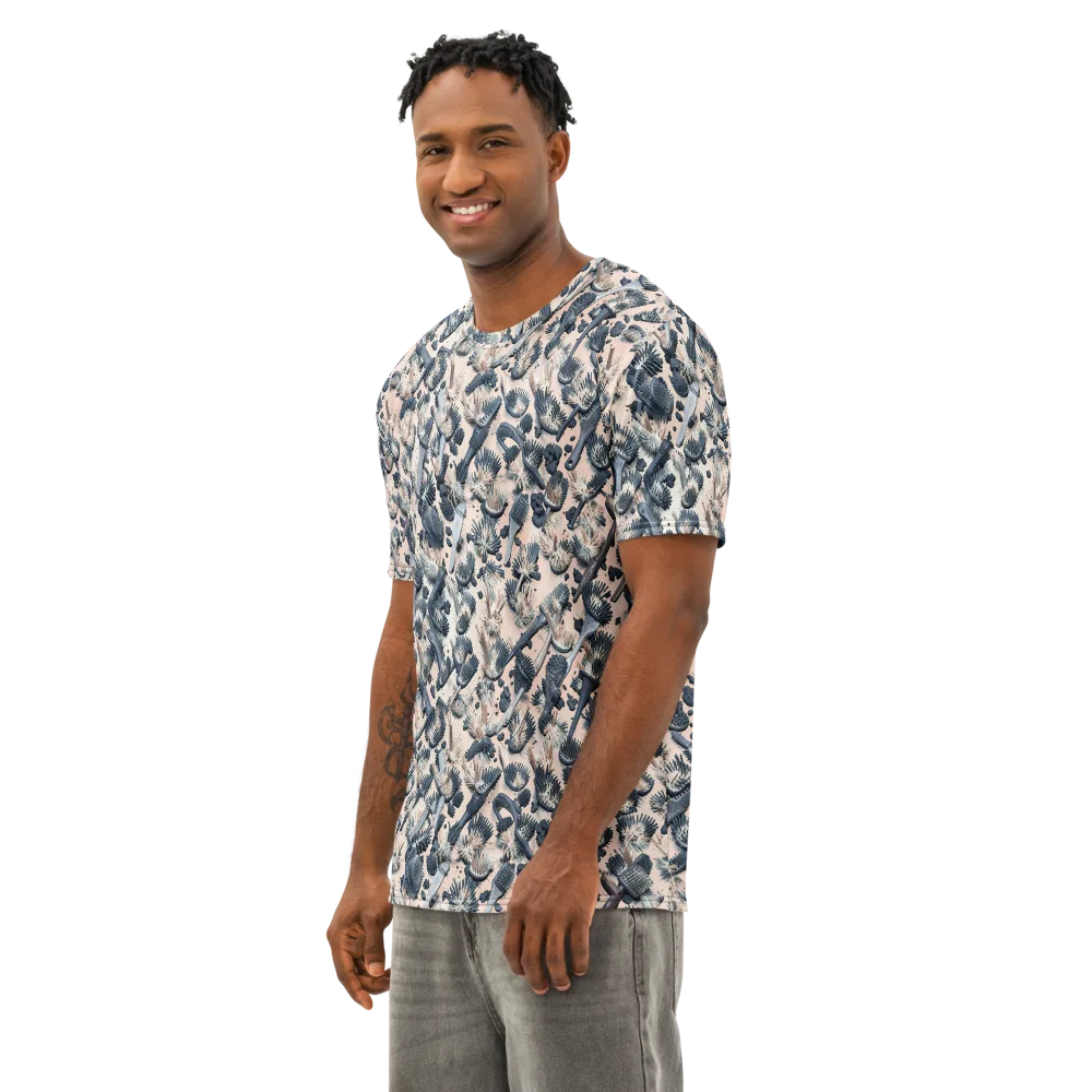 Bristle Noir on Men's Cotton Crew Neck T-Shirt — Left Front