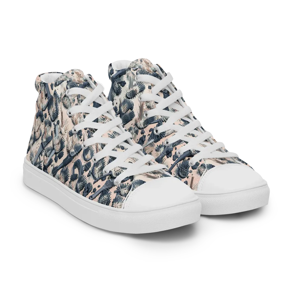 Bristle Noir on Men's High Top Canvas Shoes — Right Front