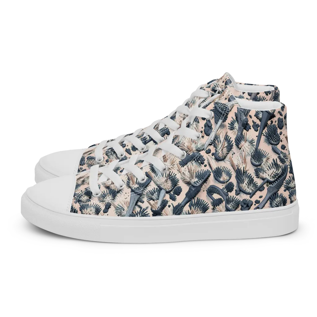 Bristle Noir on Men's High Top Canvas Shoes — Left